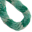 Gradient Green Agate Faceted Round Beads Size 2mm 15.5" Strand