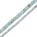 Natural Larimar Faceted Rondelle Beads Size 1.5x2mm 3x4.5mm 15.5'' Strand