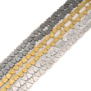 Gray Gold Silver Plated Hematite Top Drilled Heart Beads Size 8mm 15.5'' Strand