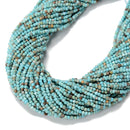 Blue Turquoise Faceted Round Beads Size 2mm 3mm 15.5'' Strand