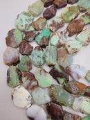 Natural Chrysoprase Freeform Slab Slice Beads Sizes 18x22mm, 22x28mm, 25x30mm, 30x40mm 15.5" Strand