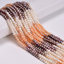 Gradient Natural Fresh Water Pearl Ringed Potato Shape Beads 4-5mm 13.5" Strand