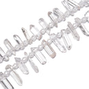 Clear Quartz Rough Points Beads Size 12-25mm 15.5'' Strand