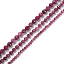 Natural Ruby Faceted Round Beads Size 3mm 4mm 5mm 6mm 15.5'' Strand