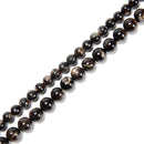 Grade A Natural Biotite Mica Smooth Round Beads Size 6mm 8mm 10mm 15.5'' Strand