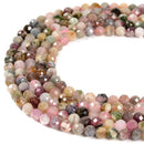 Natural Multi Tourmaline & Lepidolite Faceted Round Beads Size 6mm 15.5'' Strand