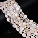 Natural White Fresh Water Pearl Flat Teardrop Shape Beads 11-12mm 15.5'' Strand