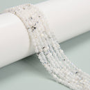 White Moonstone with Black Specks Smooth Round Beads Size 2mm 3mm 15.5'' Strand