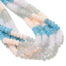 01-Multi-color Dyed Jade Smooth Rondelle Beads Size 5x8mm 15.5'' Strand