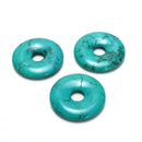 Blue Green Magnesite Turquoise Donut Circle Pendant Size 40mm 50mm Sold by Piece
