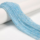 Natural Blue Topaz Faceted Cube Beads Size 4mm 15.5'' Strand