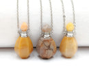 Natural Yellow Crazy Lace Agate Essential Oil Hexagon Shape Perfume Bottle