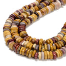 Mookaite Center Drill Pebble Nugget Slice Beads Size 3-5mm x 9-12mm 15.5'' Strd