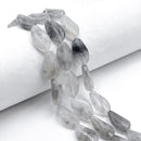 Natural Cloudy Quartz Smooth Twist Long Oval Size 13x20mm 15.5" Strand