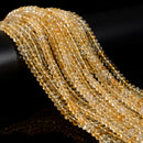 Natural Citrine Faceted Rondelle Beads Size 4x6mm 15.5'' Strand