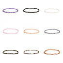 Natural Gemstone Faceted Round Beaded Elastic Bracelet 2mm 3mm 4mm 7.5'' Length