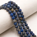 Natural Blue Dumortierite Smooth Round Beads Size 6mm 8mm 10mm 15.5" Strand