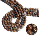 Natural Brown Pietersite Smooth Round Beads 6mm 8mm 10mm 15.5" Strand