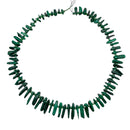 Natural Malachite Pebble Slice Stick Points Size 10-22mm 15.5'' Strand
