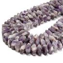 Teeth Chevron Amethyst Hard Cut Faceted Square Beads Size 8x12mm 15.5'' Strand