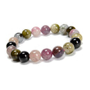Light Multi Tourmaline Smooth Round Beaded Bracelet 10mm 7.5'' Length Sold by Piece