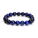 Blue Tiger Eye Smooth Round Beaded Bracelet 6mm 8mm 10mm 7.5'' Length 3 PCS/Set