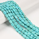 Blue Turquoise Irregular Rectangle Cube Beads Size 6x9mm 15.5'' Strand
