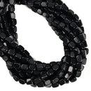 Black Onyx Matte Irregular Rectangle Cube Beads Size 6x9mm 15.5'' Strand