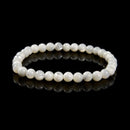 Iridescent White MOP Shell Round Beaded Bracelet 6mm 10mm 7.5''Length 3PCS/Set