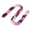 08-Multi-color Dyed Jade Smooth Rondelle Beads Size 5x8mm 15.5'' Strand