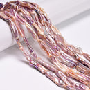 Purple Fresh Water Pearl Side Drill Long Stick Shape Beads 6-10x25-32mm 16''Strd