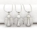 Natural Clear Quartz Flat Bottom Essential Oil Perfume Bottle