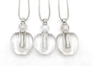 Natural Clear Quartz Flat Bottom Essential Oil Perfume Bottle
