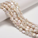 Natural White Fresh Water Pearl Star Shape Beads Size 11-12mm 16" Strand