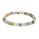 Lemurian Aquatine Calcite Smooth Round Beaded Bracelet 6mm 7.5''Length 3 PCS/Set