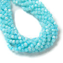 Aqua Blue Mother of Pearl MOP Shell Faceted Cube Beads Size 4.5mm 15.5'' Strand