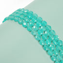 Amazonite Color Dyed Jade Hexagram Cutting Faceted Coin Beads 10mm 15.5'' Strand
