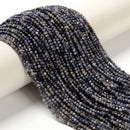 Natural Gray Blue Sapphire Faceted Round Beads Size 2mm 15.5'' Strand