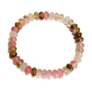 Cherry Fire Quartz Smooth Rondelle Beaded Bracelet Size 5x8mm 7.5'' Length