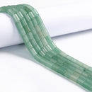 Natural Green Aventurine Smooth Cylinder Tube Beads Size 6x8mm 15.5'' Strand