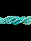 AAA Grade Genuine Turquoise Smooth Rondelle Disc Beads Size 2x6mm 15.5'' Strand