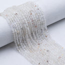 Natural Clear Quartz Faceted Round Beads Size 4.5mm 15.5'' Strand