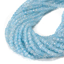 Natural Blue Topaz Faceted Cube Beads Size 4mm 15.5'' Strand