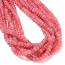 Rhodonite Color Dyed Jade Smooth Rondelle Beads Size 4x6mm 15.5'' Strand