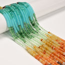04 Multi-color Gemstone Smooth Rondelle Beads Size 2x4mm 15.5'' Strand