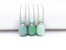 Natural Amazonite Essential Oil Necklace Round Perfume Bottle & Silver Chain