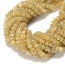 Brazilian Natural Golden Mica Smooth Rondelle Beads 4x6mm 5x8mm 6x10mm 15.5''Str