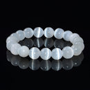 Selenite Smooth Round Beaded Bracelet Size 6mm 8mm 10mm 7.5'' Length 3 PCS/Set