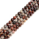 Natural Mexican Crazy Lace Agate Smooth Round Beads 6mm 8mm 10mm 15.5'' Strand