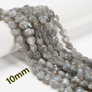 Natural Light Gray Labradorite Heart Shape Beads Size 8mm 10mm 15.5'' Strand